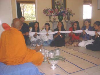 Blessing ceremony at Thai Family in RSA on 2006.jpg